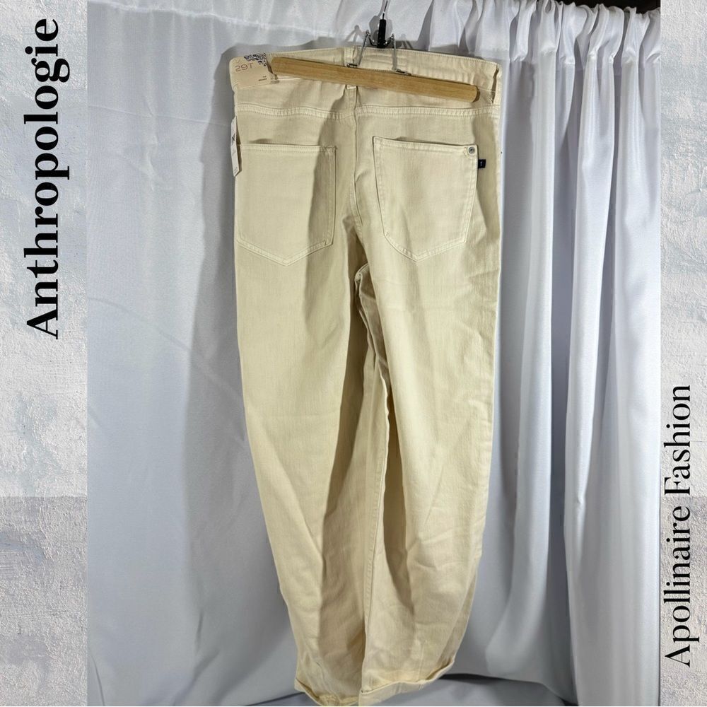 ANTHROPOLOGIE BY PILCRO DENIM JEANS IN IVORY SIZE 29T NWT - Picture 5 of 5